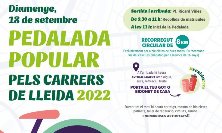 ECOACTIVITAT · PEDALADA POPULAR: PER LLEIDA EN BICICLETA!