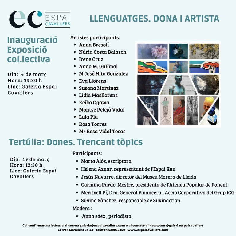 INAUGURACIÓ DE L'EXPOSICIÓ · LLENGUATGES. DONA I ARTISTA