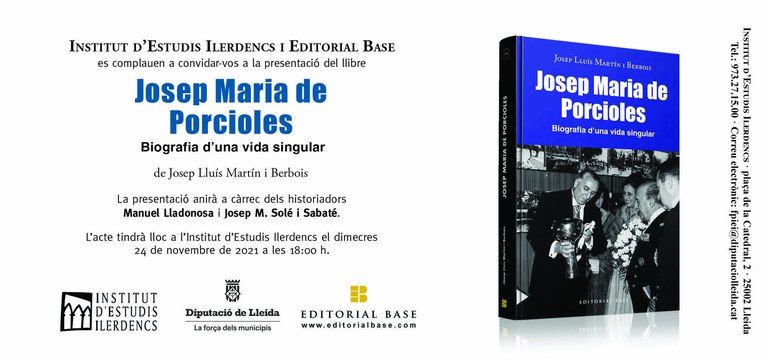 PRESENTACIÓ DEL LLIBRE · JOSEP MARIA DE PORCIOLES
