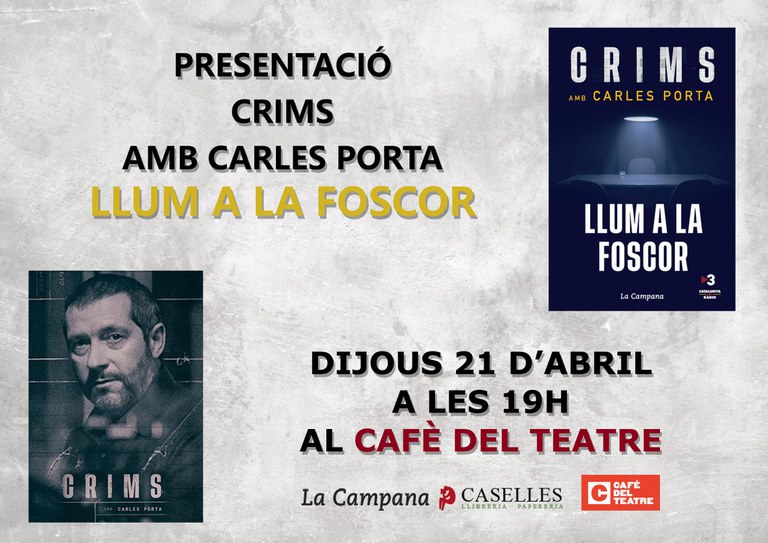 PRESENTACIÓN DEL LIBRO · "CRIMS. LLUM A LA FOSCOR"