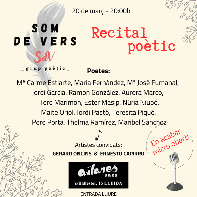 RECITAL POÉTICO · SOM DE VERS